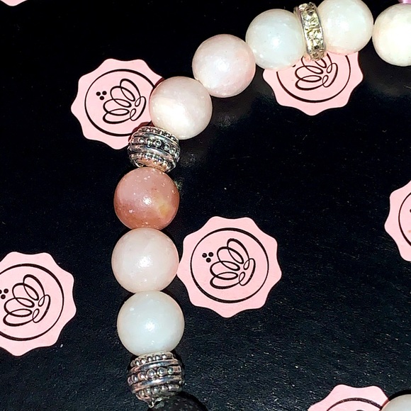 🪬2/$25🪬 Natural Pink Opal 8mm Stone with Pink Opal Charm Stretch Bracelet - Picture 6 of 16
